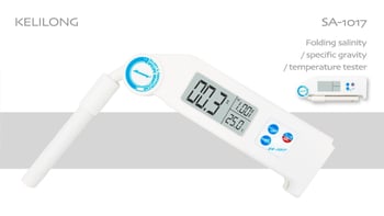 Refraktometru digital pentru salinitatea apei de mare, Kelilong SA-1017, interval 0–20, greutate 95 g (model SA-1017, interval 0–20, greutate 95 g, pentru apă de mare)