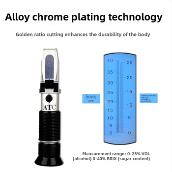 Prizmás Refraktométer CJM-112-a alkoholkoncentrációhoz, tartomány 0–25; Márka: Chuang Ji Mei; Modell: CJM-112-a; Súly: 0.75