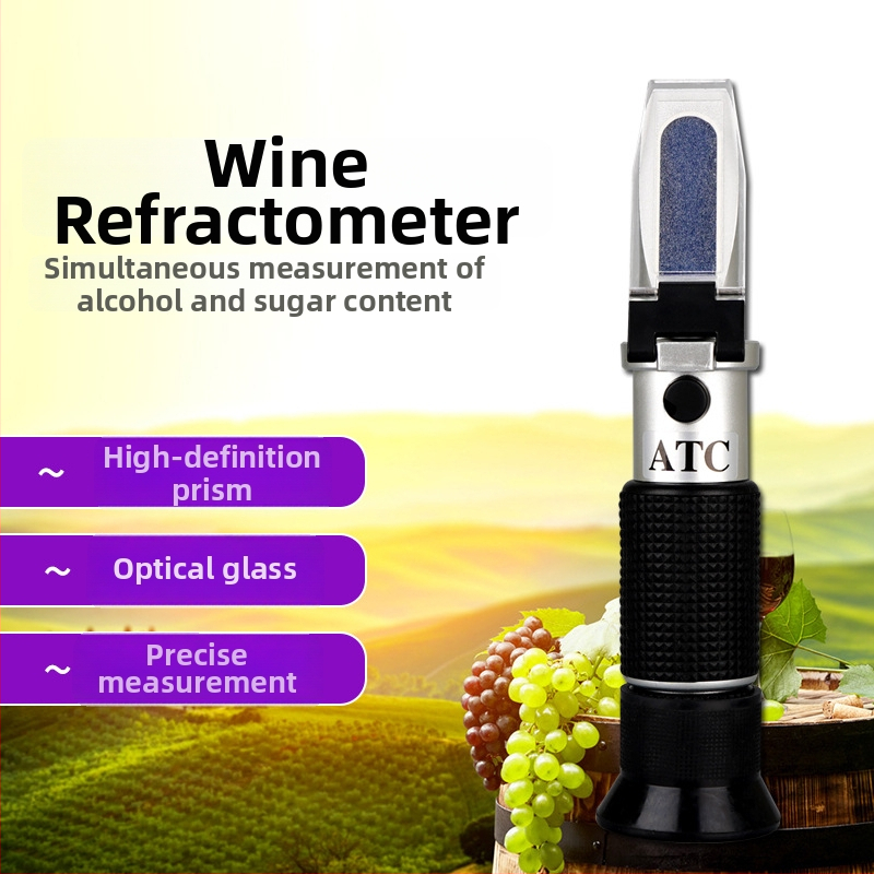 Prizmás Refraktométer CJM-112-a alkoholkoncentrációhoz, tartomány 0–25; Márka: Chuang Ji Mei; Modell: CJM-112-a; Súly: 0.75