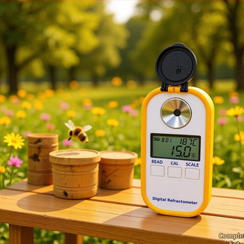 DR301 digitálny refraktometer na meranie koncentrácie medu, s digitálnym displejom, rozlíšenie 0,2%, prevádzková teplota 15–35 °C