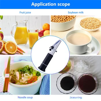 2-az-1-ben refraktométer, 0-32% Brix, 0-28% sótartalom, cukortartalom gyümölcslevekben és sótartalom szójaszószban