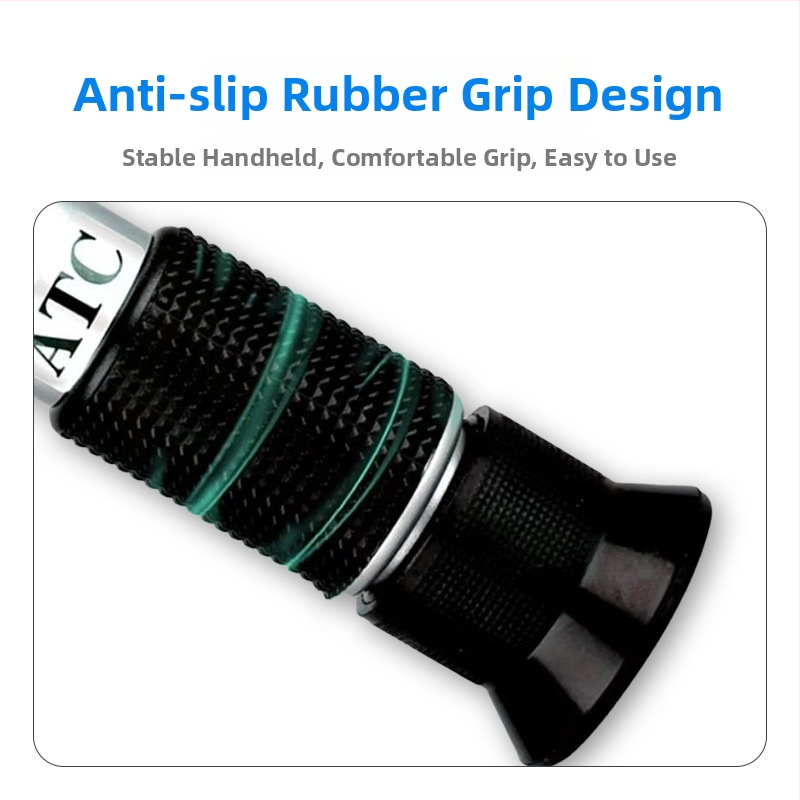 Fotoelektronikus hordozható refraktométer antifagyasztási pont vizsgálatához — Sugar meter antifreeze freezing point tester; tartományok: cukor 0-50, só 0-100, fagyáspont 0-50, tej 0-20