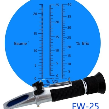 FW-25 Refractometru de mână pentru vin – Brix, 3 în 1, portabil