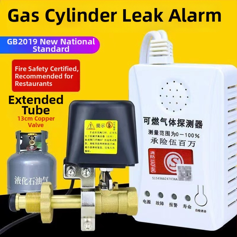 Plynový alarmový detektor GB2019, 220V, akusticko-optický alarm, nástenná montáž