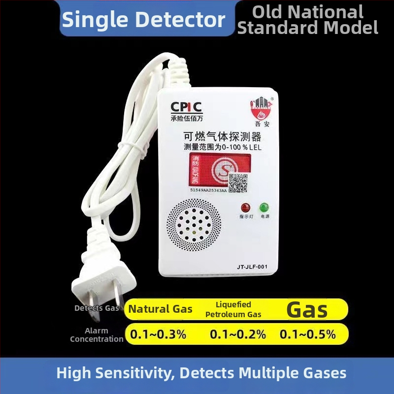 Plynový alarmový detektor GB2019, 220V, akusticko-optický alarm, nástenná montáž