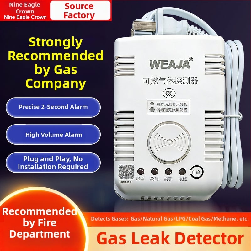 Rögzített telepítésű gázszivárgás-figyelő készülék otthoni és kereskedelmi konyhákhoz (természetes gáz CH4; 6% LEL; 220V; gyúlékony gázok)