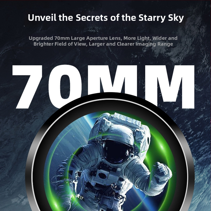 Teleskop pre astronómiu s veľkým priemerom, vysokým zväčšením a HD optikou; na pozorovanie hviezd a Mesiaca; dvojúčelový – pozorovanie neba a vták; ideálny darček pre deti
