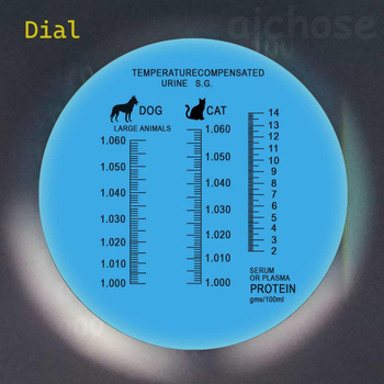 Állatorvosi refraktométer szérumfehérje és vizek relatív sűrűségének mérésére – kézi készülék
