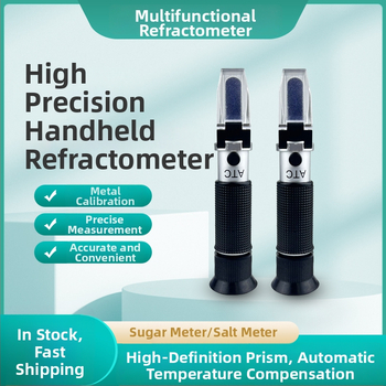 Kézi refraktométer cukor- és sótartalom mérésére – Brix mérő gyümölcslevekhez és tengervíz sótartalmához – Eredet Hengshui, testre szabott márka