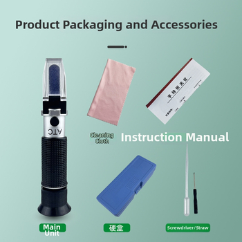 Kézi refraktométer cukor- és sótartalom mérésére – Brix mérő gyümölcslevekhez és tengervíz sótartalmához – Eredet Hengshui, testre szabott márka