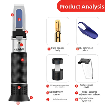 Delixi DLX-ARH100 prenosný refraktometer na meranie slanosti a koncentrácie morskej vody, určený pre potravinárske aplikácie