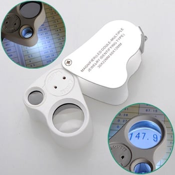 PHYHOO Lupa za nakit s LED osvjetljenjem, uvećanje 30x/60x