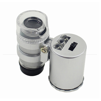 60x φορητό μικροσκόπιο τσέπης με LED φως και UV, για επαλήθευση χαρτονομισμάτων, κοσμημάτων, παλαιού νεφρίτη και φύλλων τσαγιού