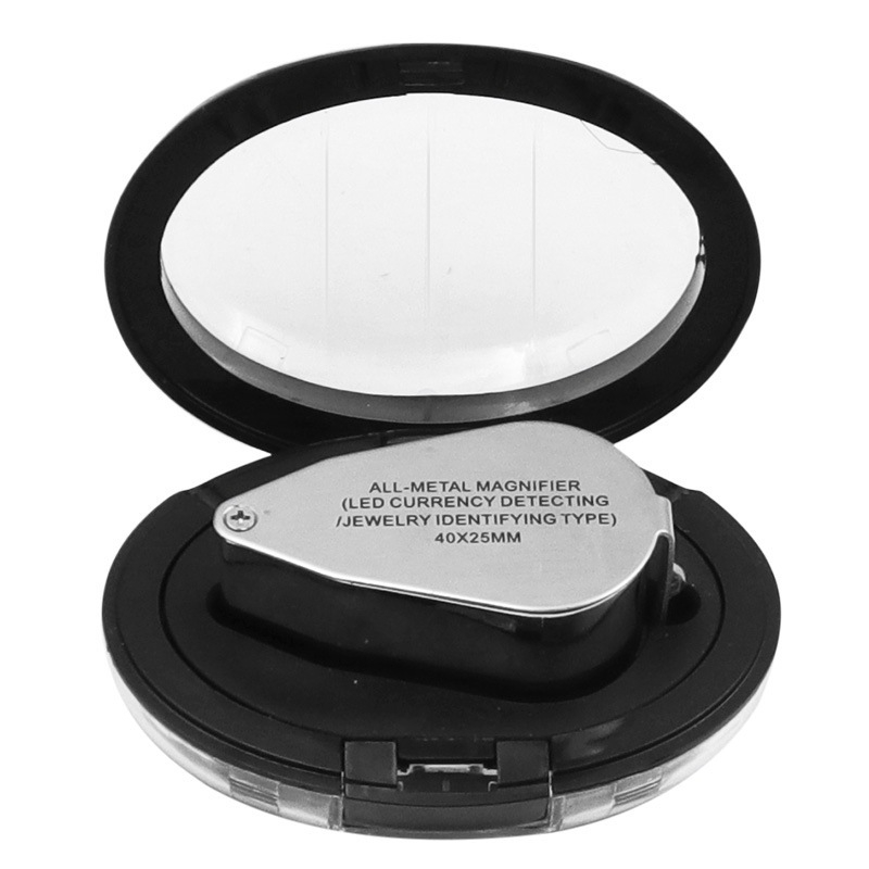 Μεγεθυντικός φακός 40x, φορητός, αναδιπλούμενος, με φωτισμό