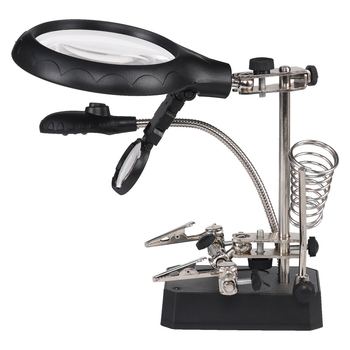 LED λαμπτήρας με μεγεθυντικό φακό για επισκευή PCB, περιστρεφόμενη κεφαλή 360° και βοηθητικό συγκόλλησης