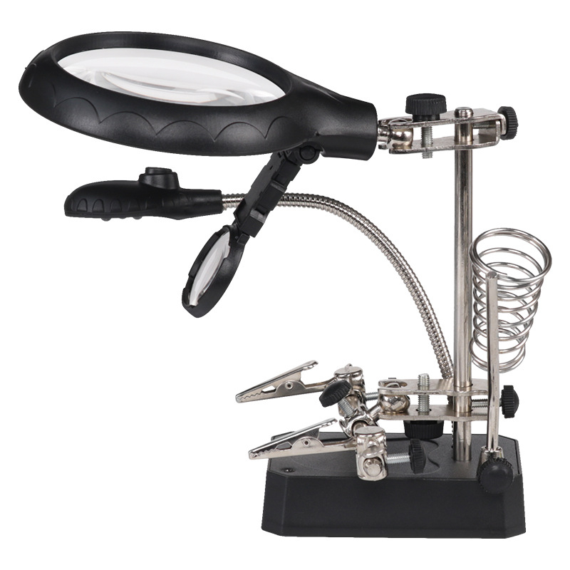 LED λαμπτήρας με μεγεθυντικό φακό για επισκευή PCB, περιστρεφόμενη κεφαλή 360° και βοηθητικό συγκόλλησης