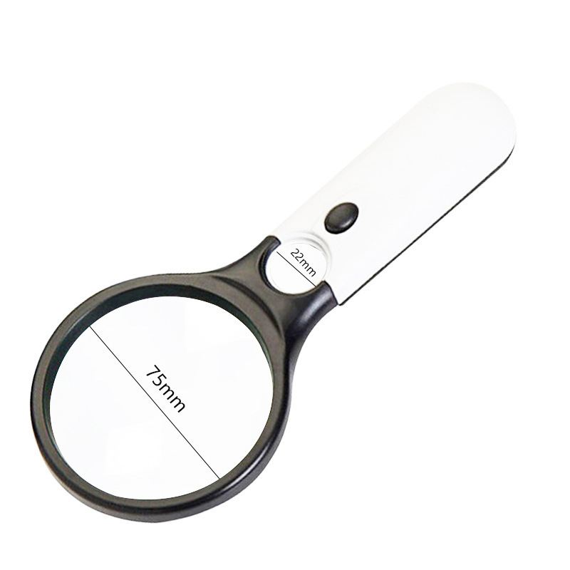 Πολυλειτουργικός φορητός μεγεθυντικός φακός με LED, διπλό ζουμ 3x και 45x για ανάγνωση