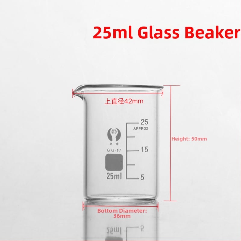 Γυάλινο μετρητικό ποτήρι για εργαστήριο με κλίμακα, ανθεκτικό σε υψηλές θερμοκρασίες, θερμαινόμενο, διαφανές, ml