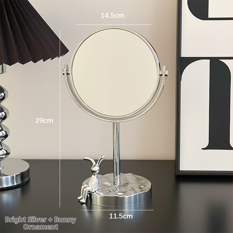 Asztali smink tükör, kétoldalas, HD nagyítás, forgatható, keret PU/PS/PVC (kétoldalas, HD nagyítás, forgatható)