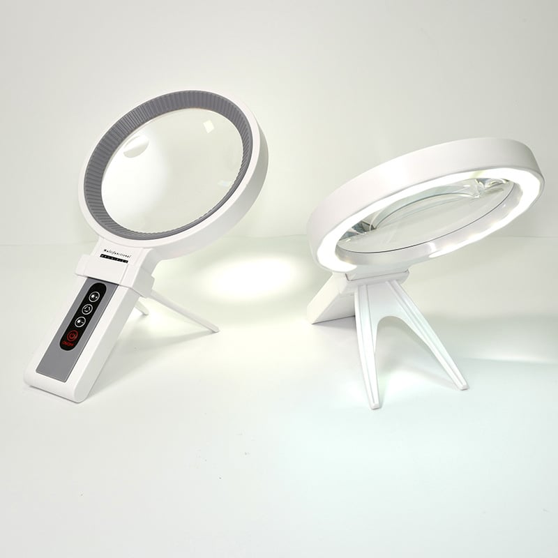 Nova ručna i stolna lupa s velikim 138 mm lećom, 34 LED rasvjetom, punjiva, podesiva jačina svjetla za čitanje