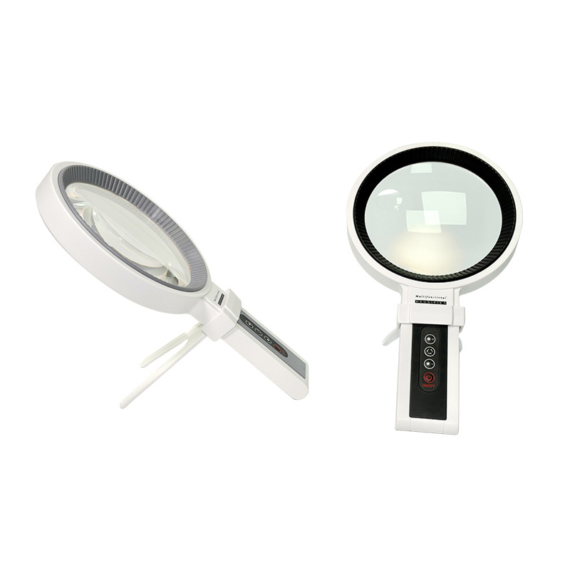 Nova ručna i stolna lupa s velikim 138 mm lećom, 34 LED rasvjetom, punjiva, podesiva jačina svjetla za čitanje