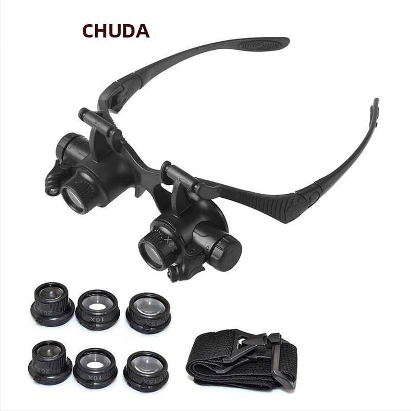 Nosač za glavu s povećalom za popravak satova – Chuda 9892GJ, uvećanje 10x/15x/20x/25x