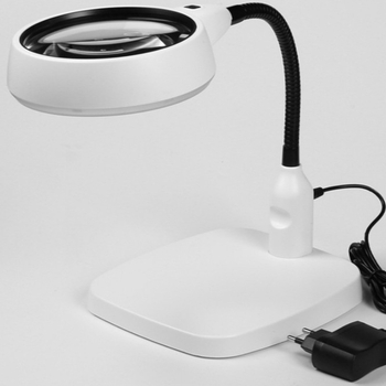 Stolna lupa s 21 LED osvjetljenjem, 10x HD povećanje, fleksibilan vrat, kapica za prašinu