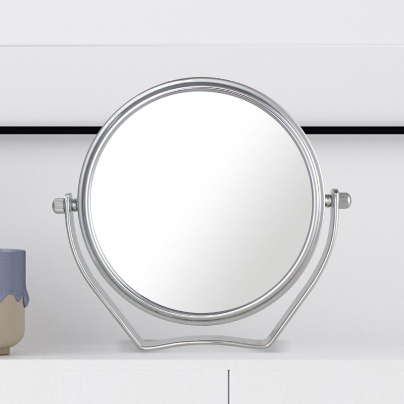 Asztali sminktükör, kétoldalas, minimalist dizájn, hálószoba, 10x nagyítás, HD