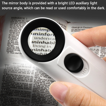 MG6B-1 Lupa za nakit s LED dvostrukim osvjetljenjem, ručna, oblik uskličnika, 40x povećanje, promjer leće 21 mm