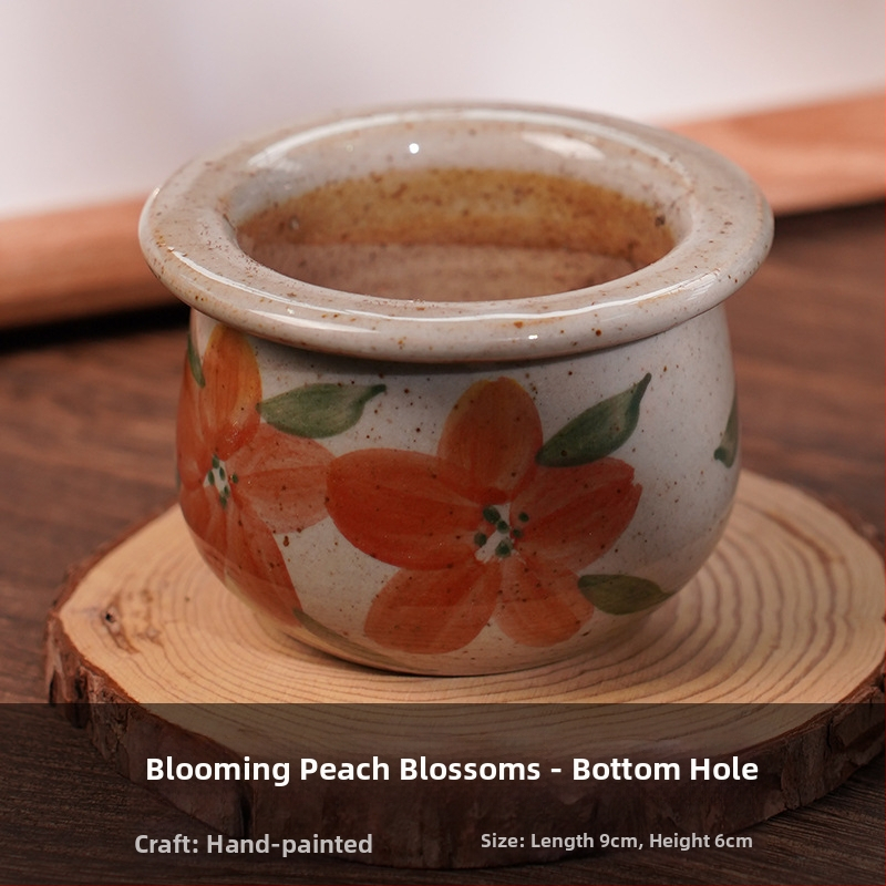 Keramický kvetináč pre sukulenty, ručne maľovaný, dýchajúci, vhodný na stenu, na stol alebo na zavesenie, čínskeho štýlu