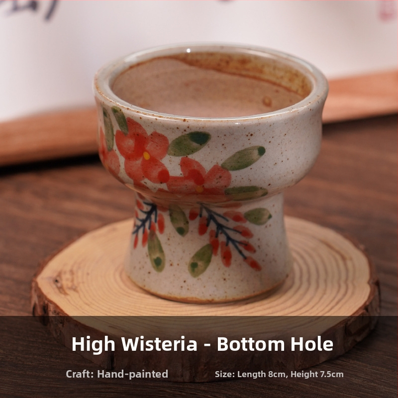 Keramický kvetináč pre sukulenty, ručne maľovaný, dýchajúci, vhodný na stenu, na stol alebo na zavesenie, čínskeho štýlu