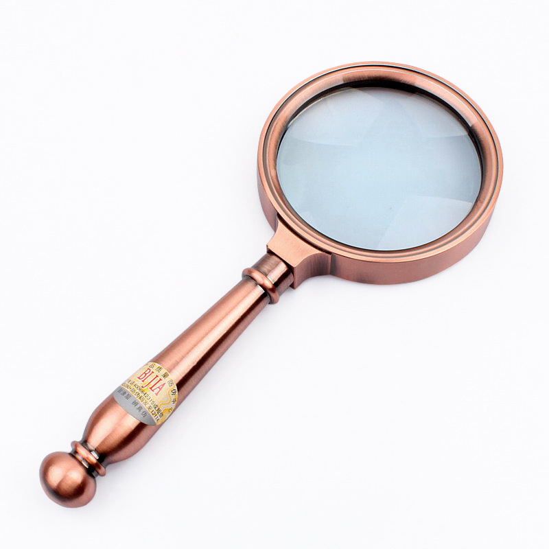 BIJIA Bronze Magnifier — Retro metalna ručna lupa za čitanje s optičkim staklom