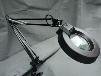 SK-B Crna LED stolna lampa s povećalom za čitanje i popravak satova i mobitela, zavarivanje