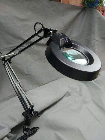 SK-B Crna LED stolna lampa s povećalom za čitanje i popravak satova i mobitela, zavarivanje