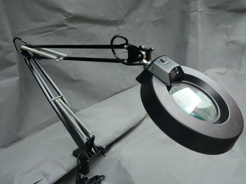 SK-B Crna LED stolna lampa s povećalom za čitanje i popravak satova i mobitela, zavarivanje