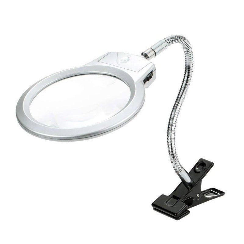 Clip-on povećalo sa LED svjetlom – Metalna stolna lampa za čitanje