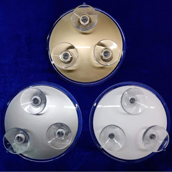 Sminktükör szívófejes rögzítéssel, 10x–30x nagyítás, akril keret, üveg lencse, fürdőszobai használatra