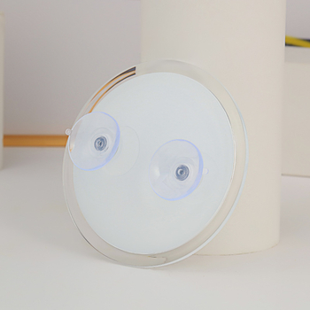 Kozmetičko ogledalo za kupaonicu s 15x povećanjem, okvir od akrila, montaža vakuumskom čašicom bez bušenja, srebrno ogledalo