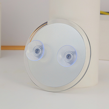 Kozmetičko ogledalo za kupaonicu s 15x povećanjem, okvir od akrila, montaža vakuumskom čašicom bez bušenja, srebrno ogledalo