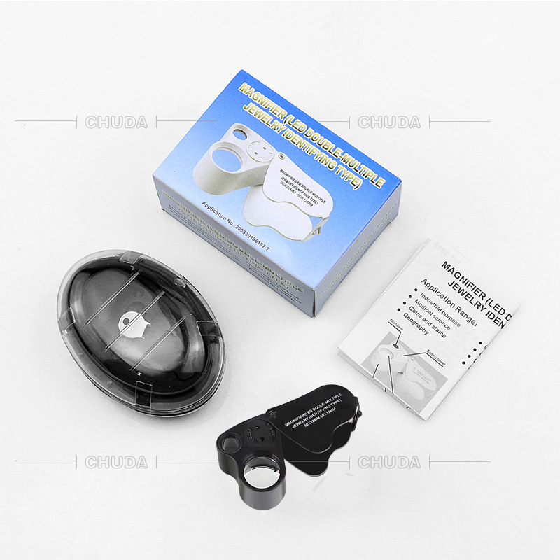 LED povećalo s dvostrukom lećom, 30x i 60x povećanje, metalno kućište