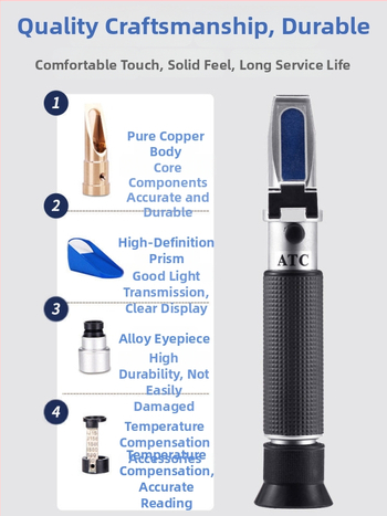 Ručni refraktometar za mjerenje koncentracije rashladne tekućine za rezanje – brend OUSURE/European Element, model QXY, šifra artikla iTte6af*Mxav6r*4KT~*6x8Ql