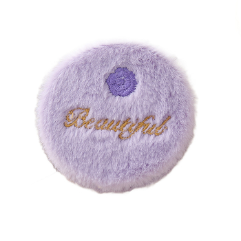 Stolno dvostrano preklopno ogledalo s kružnim izšivanim rose plush ukrasom, ABS okvir, aluminijsko ogledalo, prilagodljiv logotip