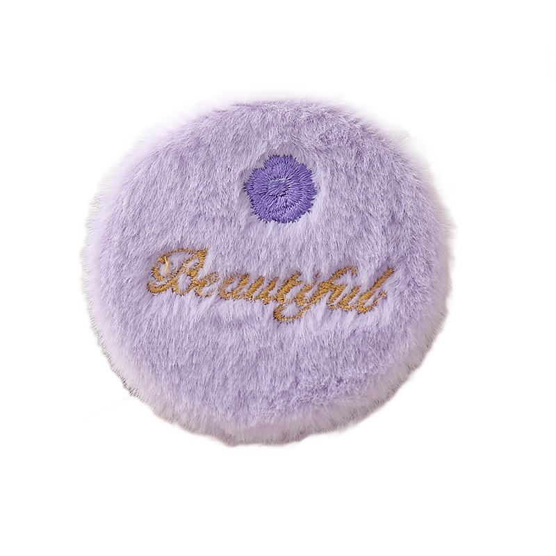 Stolno dvostrano preklopno ogledalo s kružnim izšivanim rose plush ukrasom, ABS okvir, aluminijsko ogledalo, prilagodljiv logotip