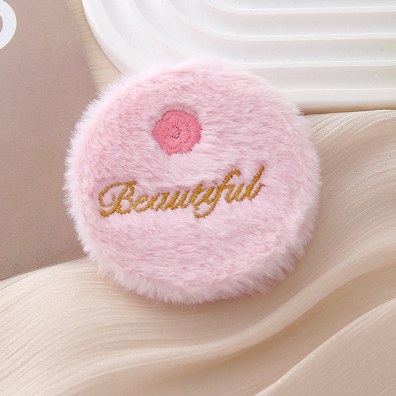 Stolno dvostrano preklopno ogledalo s kružnim izšivanim rose plush ukrasom, ABS okvir, aluminijsko ogledalo, prilagodljiv logotip