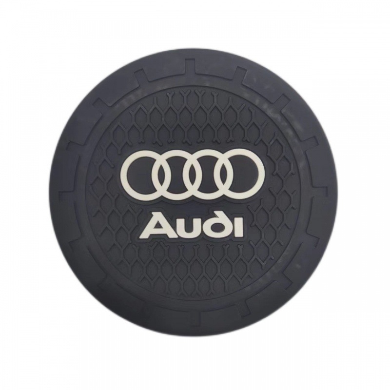 Podmetač za čašu u autu s logom – simpatičan karikaturistički unutarnji dizajn, protuklizan, pretinac za karticu, PVC materijal (Tisak loga; Prilagodba; Marka Karl Lindp)