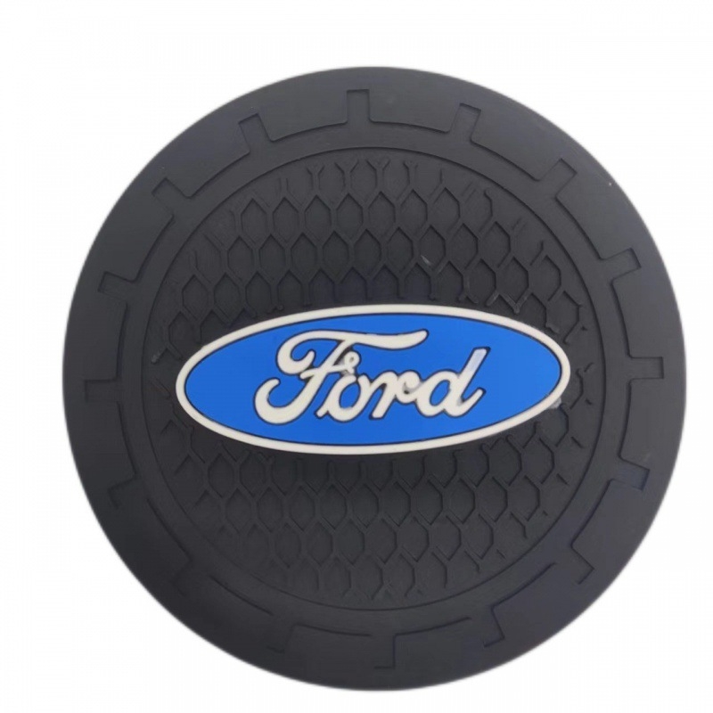 Podmetač za čašu u autu s logom – simpatičan karikaturistički unutarnji dizajn, protuklizan, pretinac za karticu, PVC materijal (Tisak loga; Prilagodba; Marka Karl Lindp)