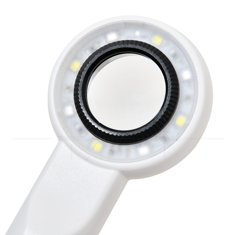 Ručni punjivi povećalo s 8 LED diodama i UV ljubičastim svjetlom, 60× povećanje za čitanje i inspekciju