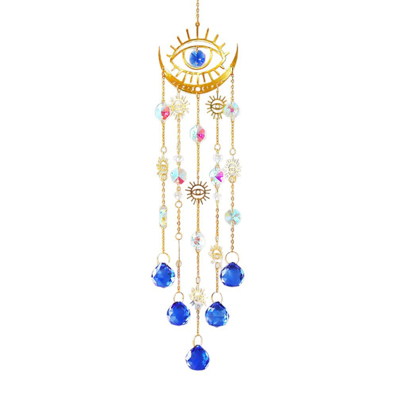 Kristalni boemski sun catcher – Zlo oko – Geometrijski oblik – K9 kristalno staklo, A35 – Moderni minimalistički stil