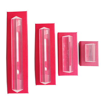 Vzdelávací optický sklenený prizmový set pre optické prístroje s trojuholnou priznou – slnečný zachytávač, v darčekovej krabičke