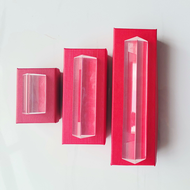 Vzdelávací optický sklenený prizmový set pre optické prístroje s trojuholnou priznou – slnečný zachytávač, v darčekovej krabičke